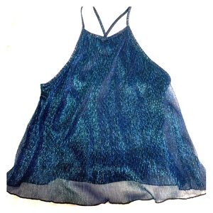 😊2 for $12😊 Reflective Strap Top Blue/Green Holo